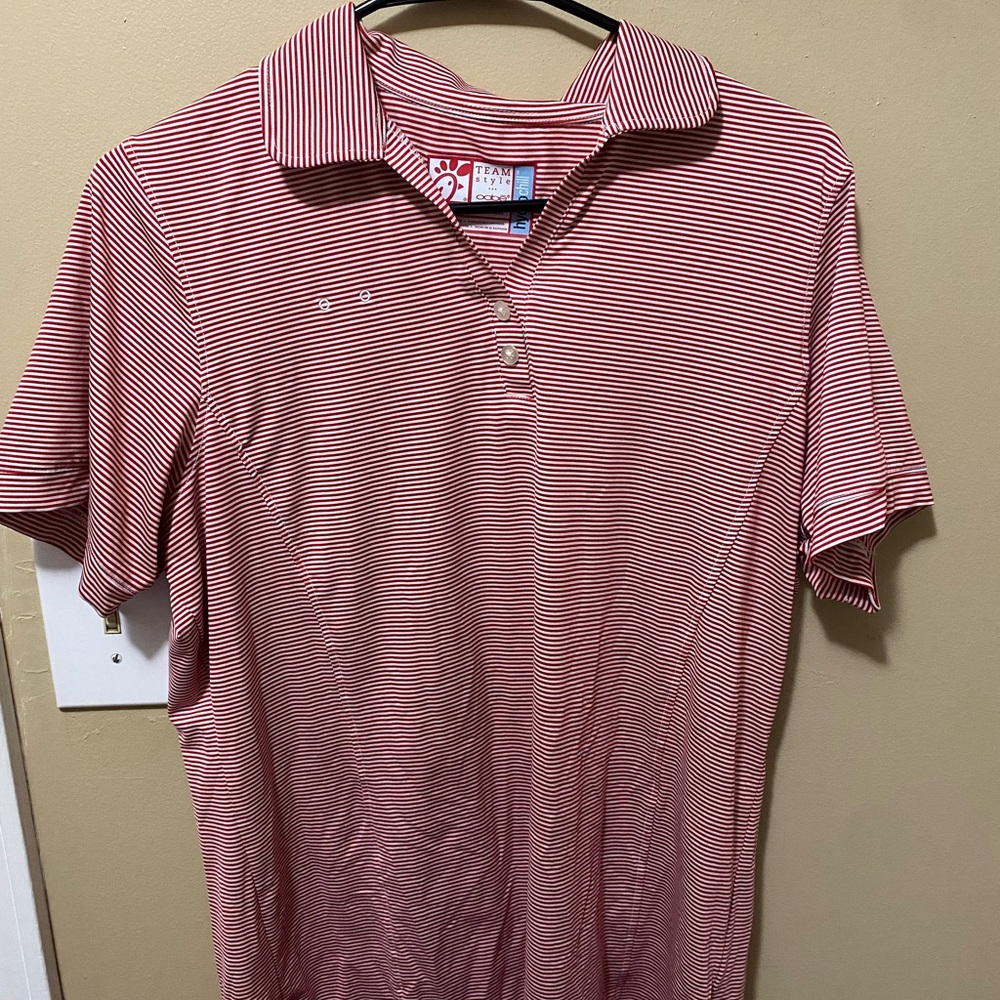 Chick-fil-A uniform red striped shirt